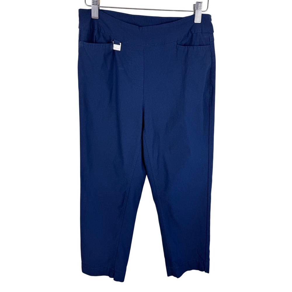 Lulu-B Navy Blue Pull On Capri Pants Womens Size 6 Cropped Stretch Trousers
